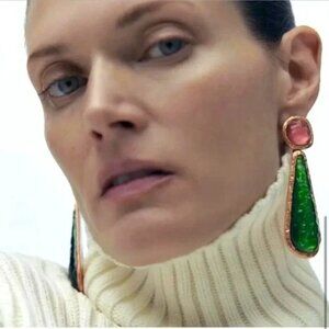 Zara Style Selena Gomez Gold Resin Earrings